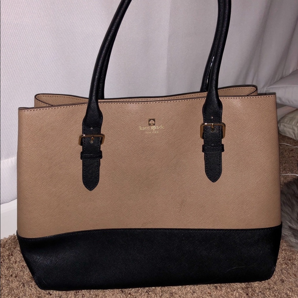 Kate Spade tan and black large tote